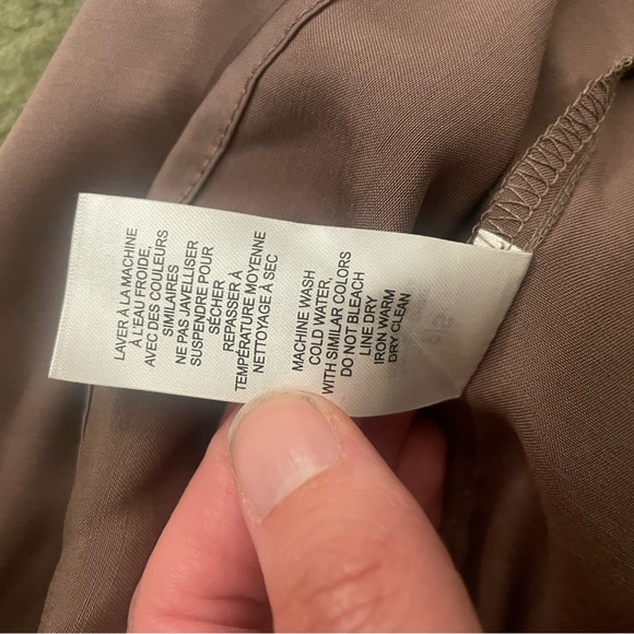 Dynamite brand satin blouse in deep taupe - Picture 9 of 9